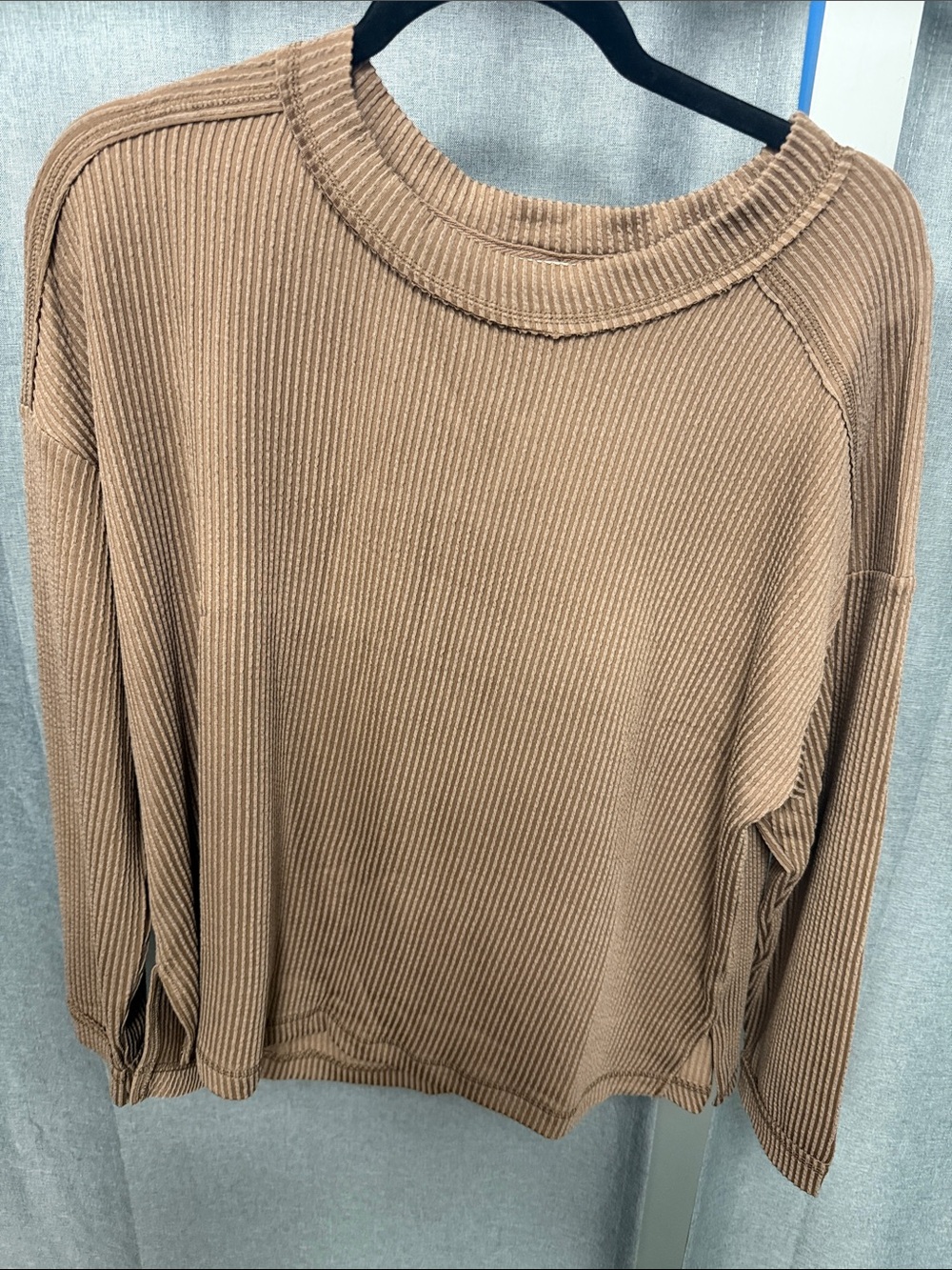 J.O.A. Ribbed Crewneck Sweater - Camel Brown
